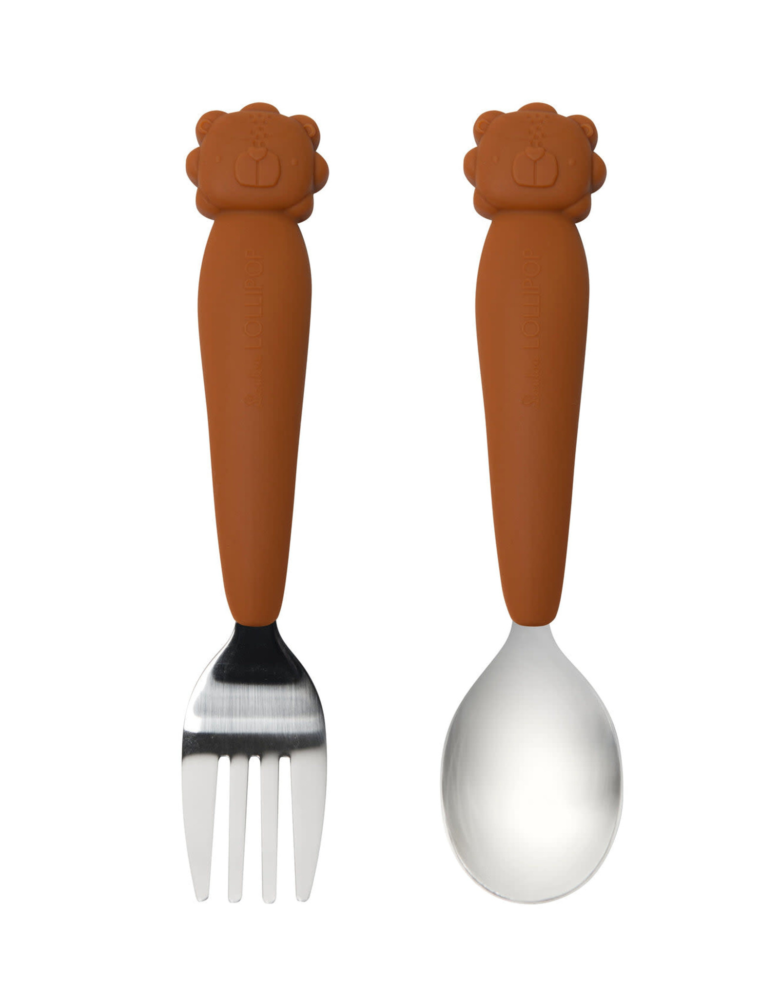 Loulou Lollipop Born to be Wild - Toddler Spoon & Fork Set - Lion