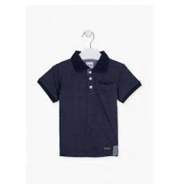 Losan Chic Navy Polo with Gray Spots