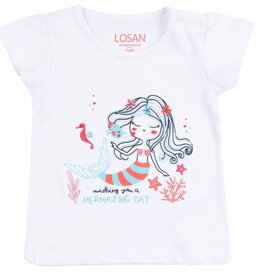 Losan Under the Sea Mermaid White Tank Top