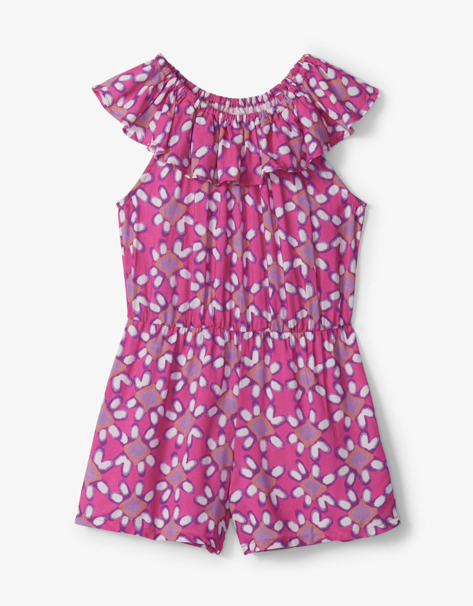 Hatley Shibori Flowers Shoulder Flounce Romper