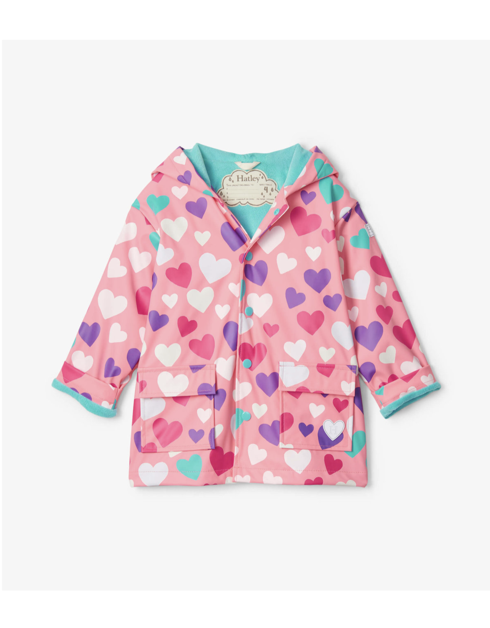 Hatley Colourful Hearts Colour Changing Raincoat