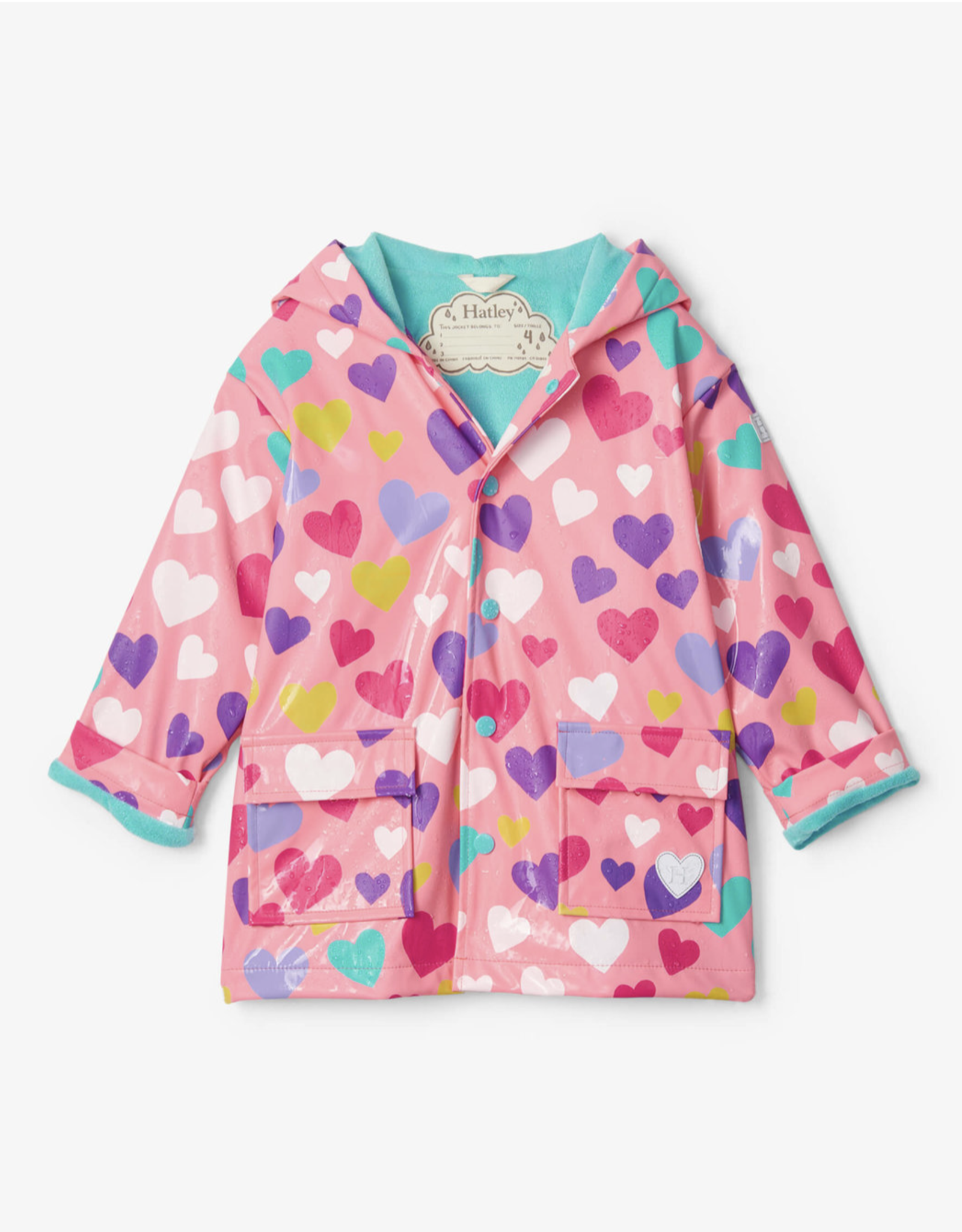 Hatley Colourful Hearts Colour Changing Raincoat