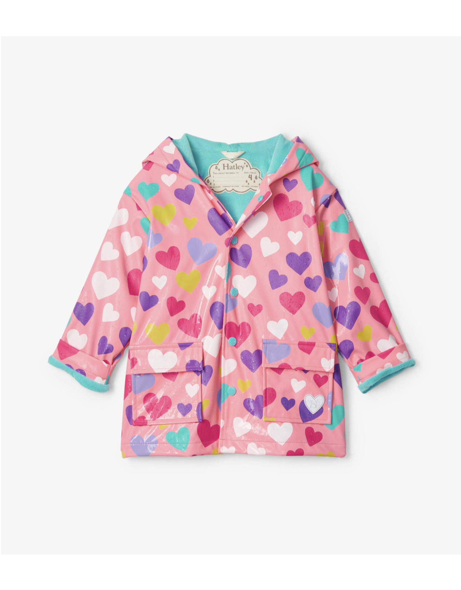 Hatley Colourful Hearts Colour Changing Raincoat