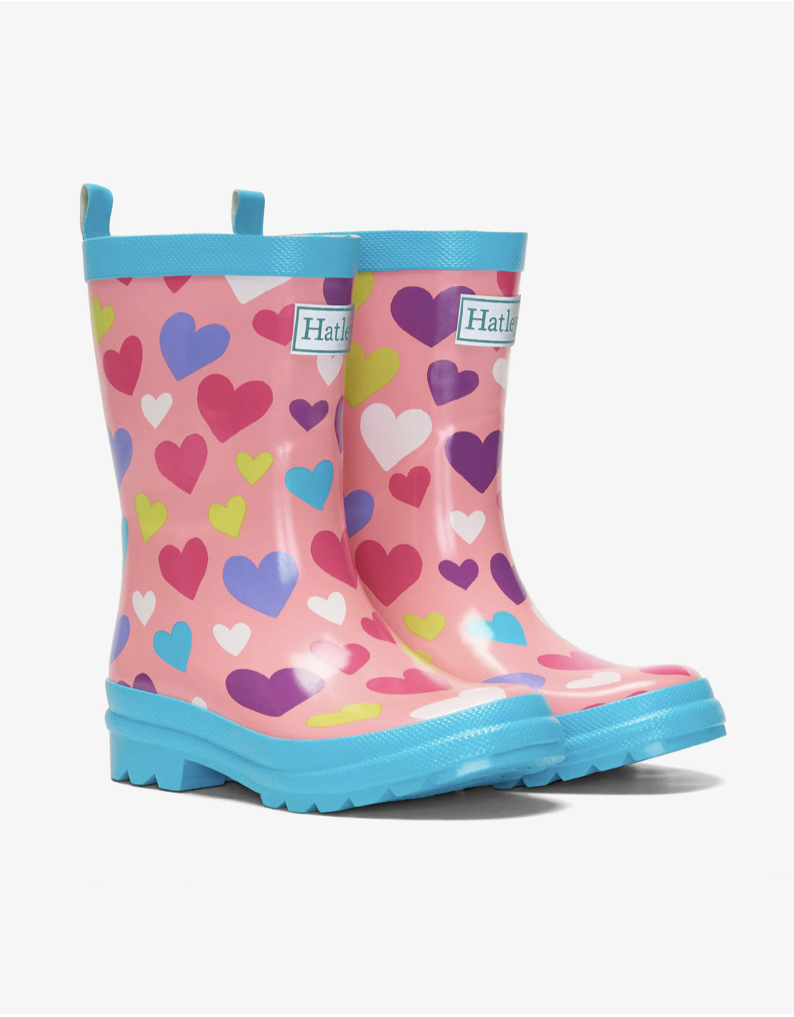 Hatley Shiny Rain Boots - Colourful Hearts Hatley Shiny Rain Boots - Colourful Hearts