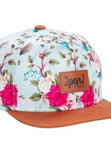Deux Par Deux Printed Cap - Flowers and Bluebirds