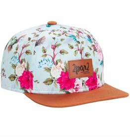 Deux Par Deux Printed Cap - Flowers and Bluebirds