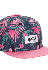 Deux Par Deux Printed Cap - Pink Hibiscus