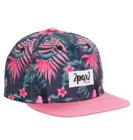 Deux Par Deux Printed Cap - Pink Hibiscus