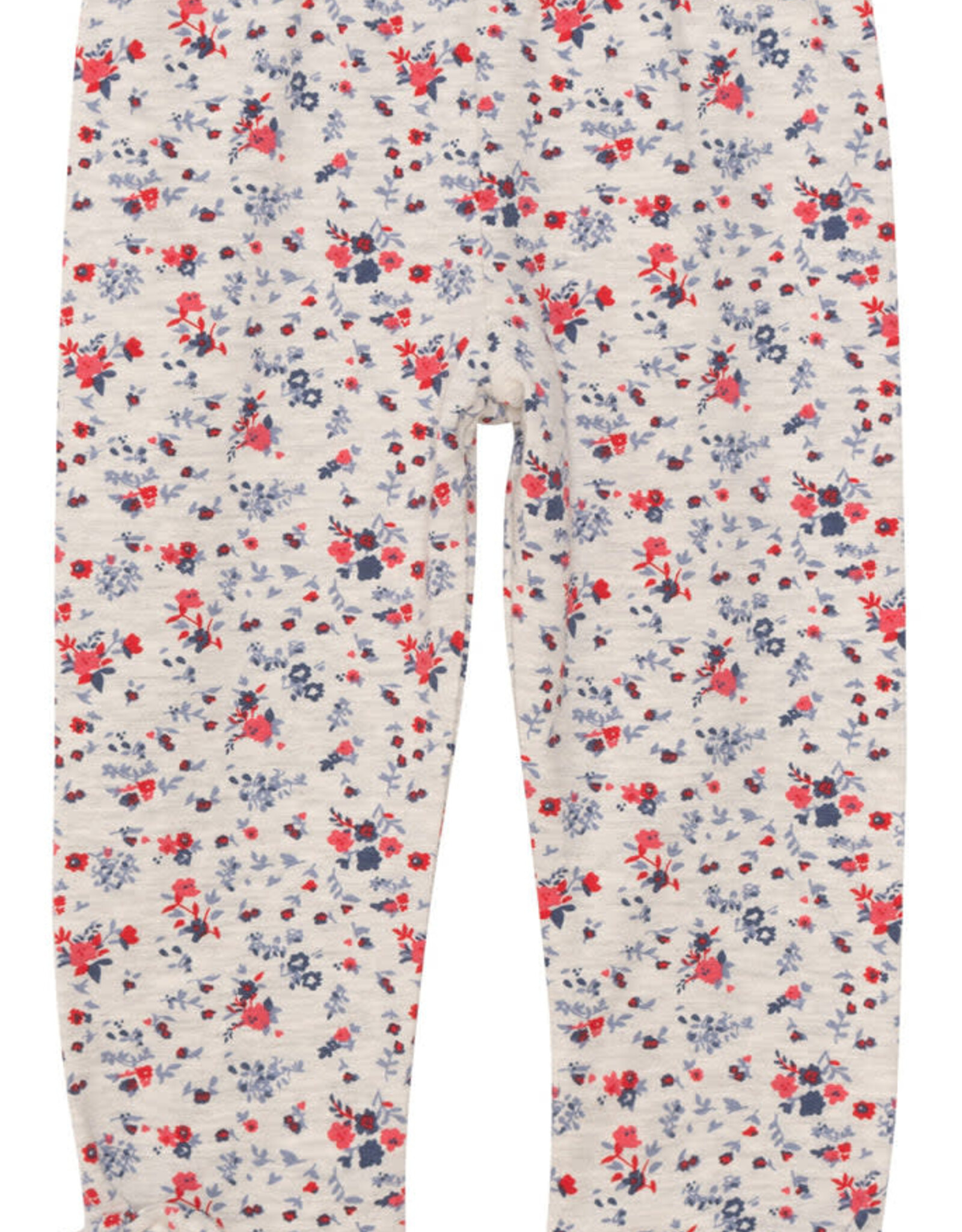 Deux Par Deux Oatmeal Flowers Capri w/Hem Knot