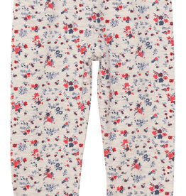Deux Par Deux Oatmeal Flowers Capri w/Hem Knot