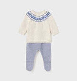 Mayoral Winter Blue Knit Baby Leg Warmer Set