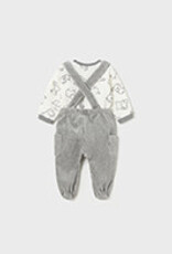 Mayoral Chalk Gray Footie Overall Set