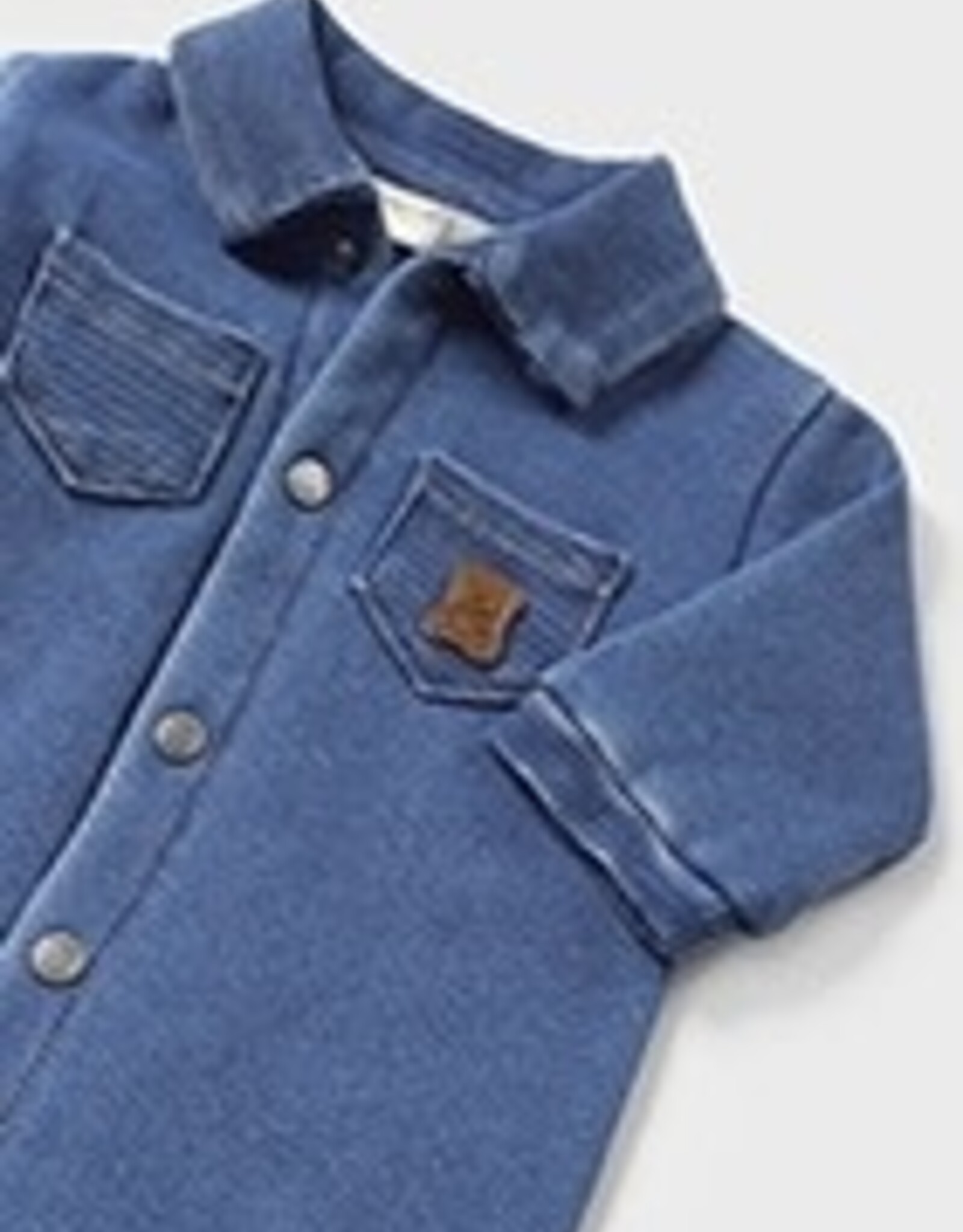 Mayoral Fleece Denim Bodysuit