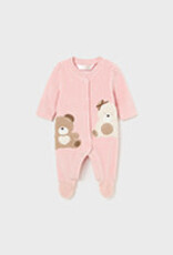 Mayoral Baby Rose Velour Bear Onesie