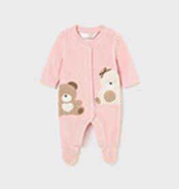 Mayoral Baby Rose Velour Bear Onesie