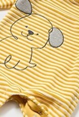 Mayoral Honey Puppy Striped Velour Onesie