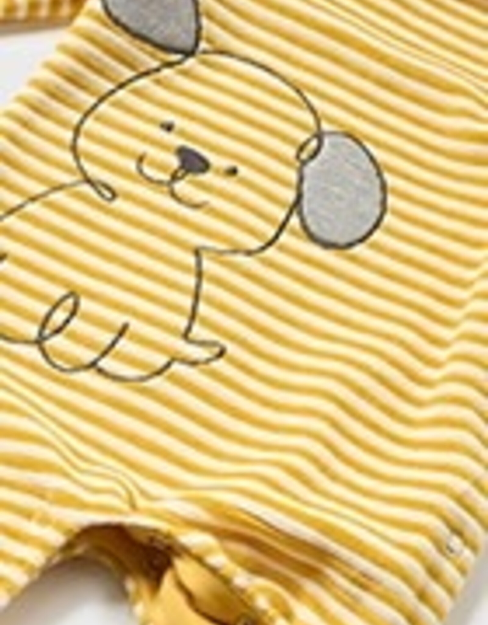 Mayoral Honey Puppy Striped Velour Onesie