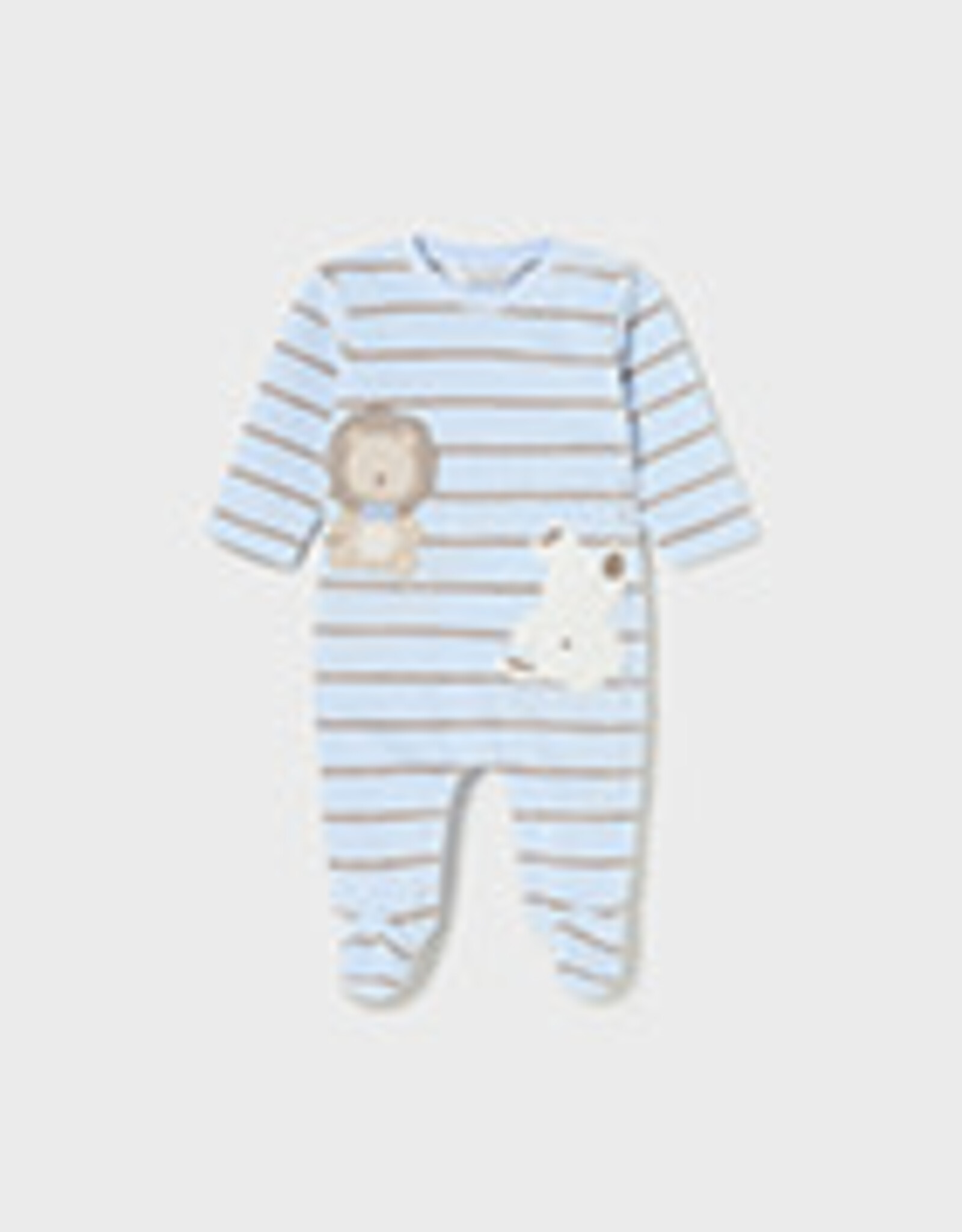 Mayoral Sky Animal Striped Velour Onesie