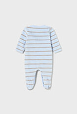 Mayoral Sky Animal Striped Velour Onesie