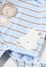 Mayoral Sky Animal Striped Velour Onesie