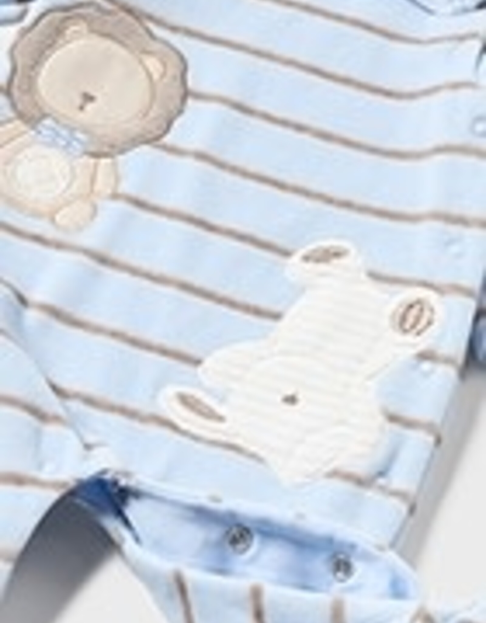 Mayoral Sky Animal Striped Velour Onesie