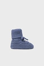 Mayoral Winter Blue Knit Baby Booties