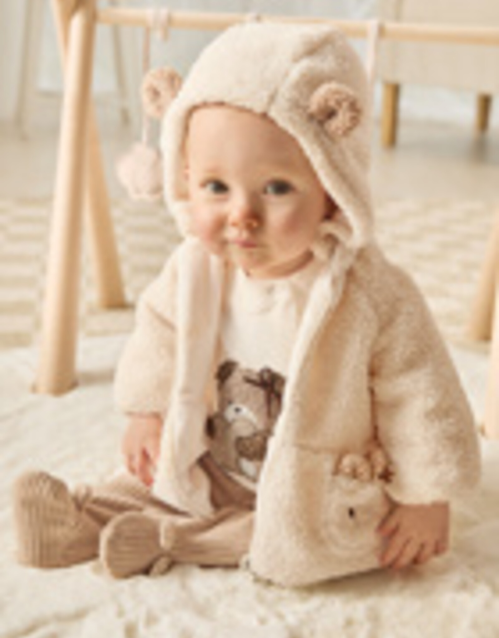 Mayoral Cotton Lined Baby Sweater w/Hood