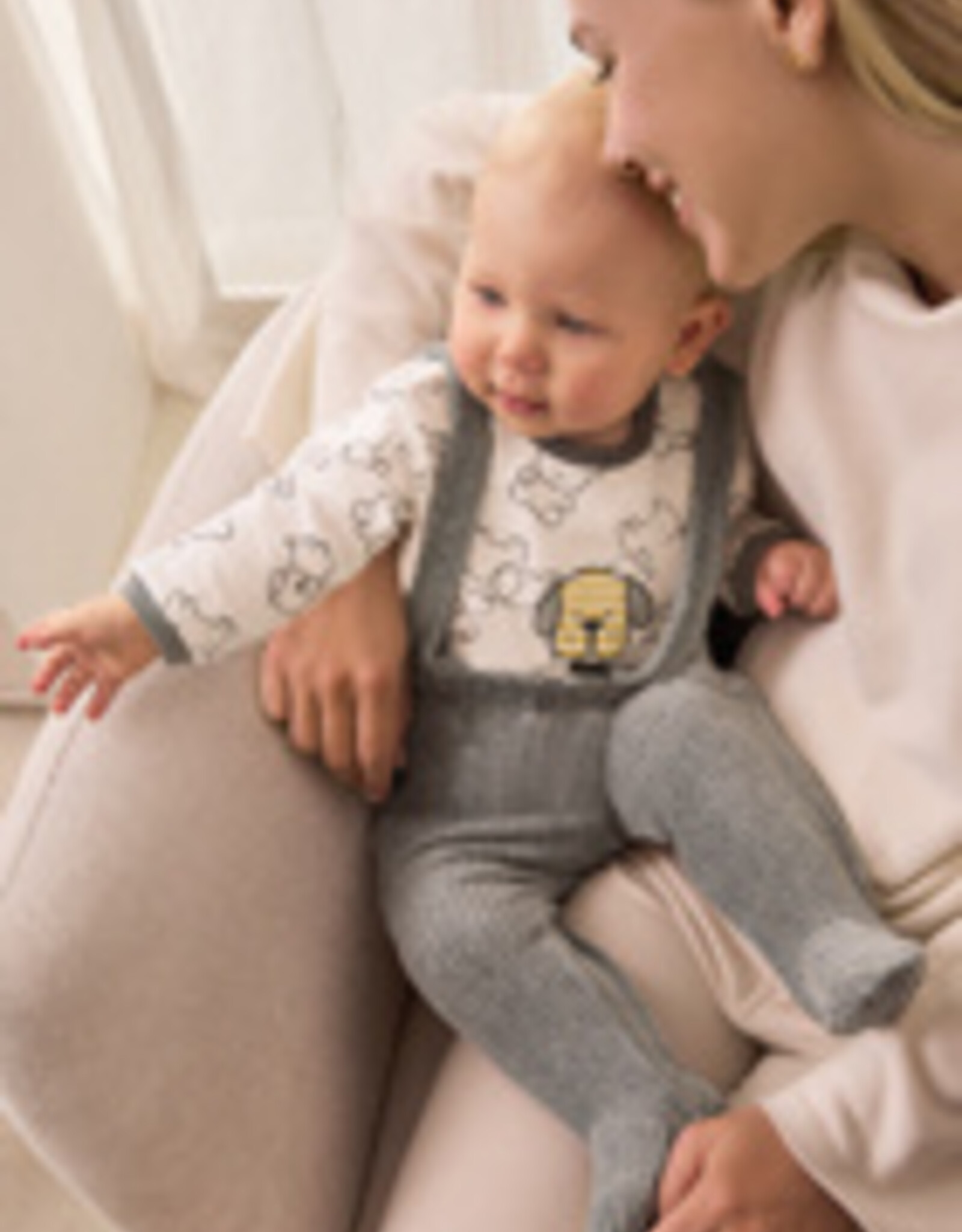 Mayoral Chalk Gray Footie Overall Set