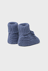 Mayoral Winter Blue Knit Baby Booties