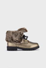 Mayoral Bronze Faux Fur Lined Biker Boots