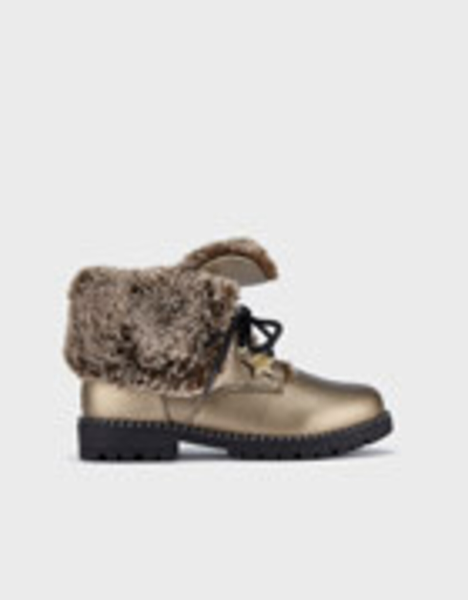 Mayoral Bronze Faux Fur Lined Biker Boots