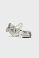 Mayoral Silver Faux Fur Bootie w/Buckle