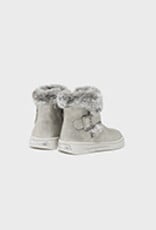 Mayoral Silver Faux Fur Bootie w/Buckle