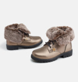 Mayoral Bronze Faux Fur Lined Biker Boots