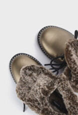 Mayoral Bronze Faux Fur Lined Biker Boots