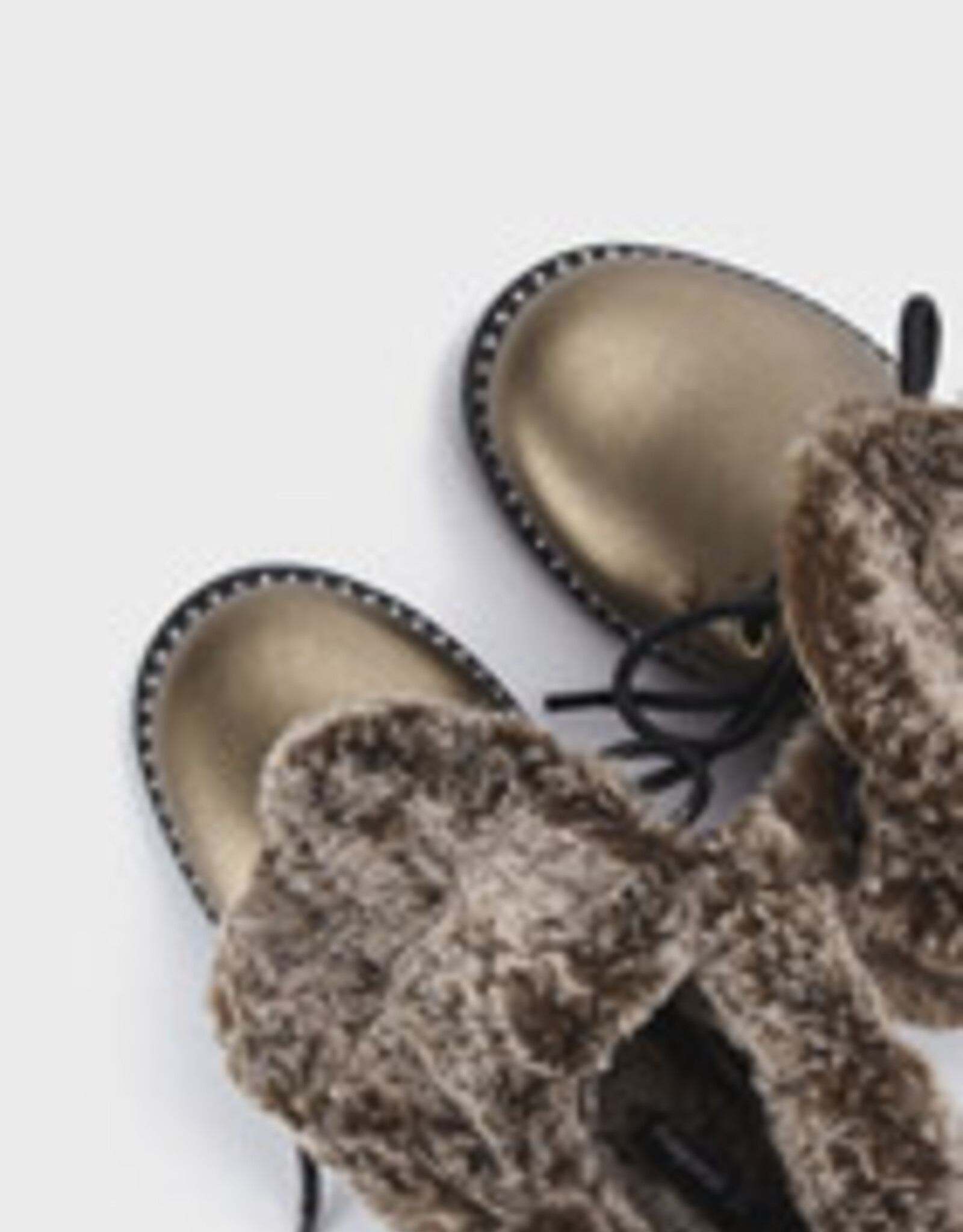 Mayoral Bronze Faux Fur Lined Biker Boots