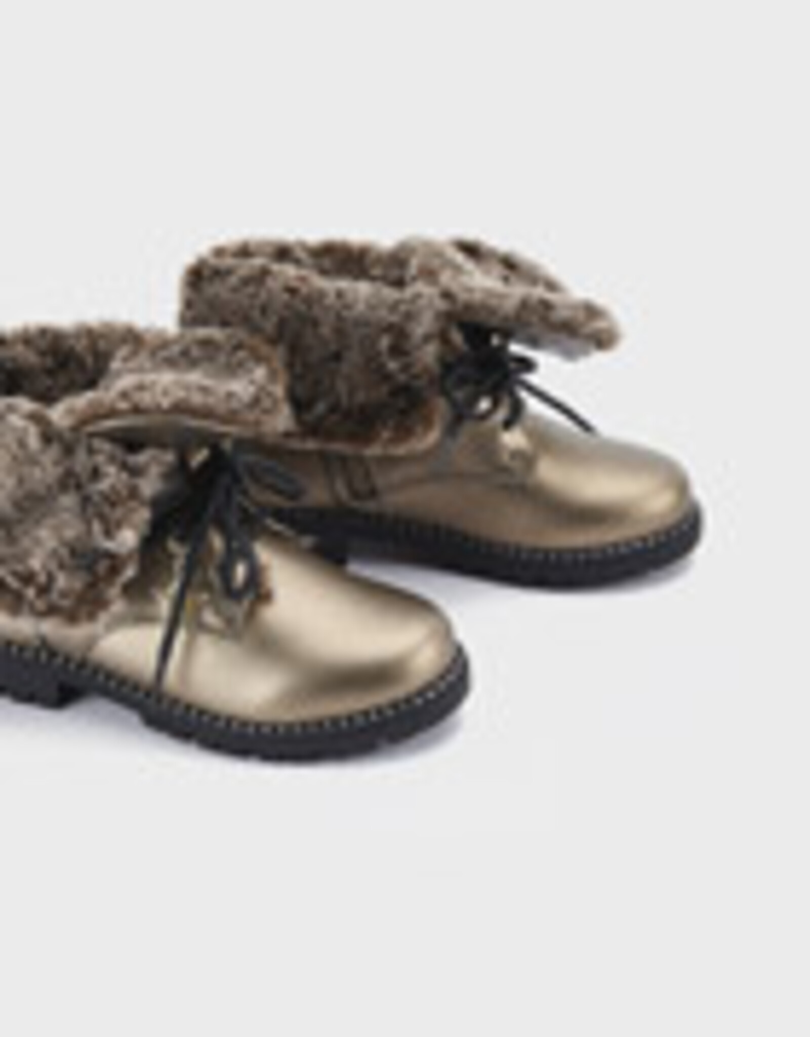 Mayoral Bronze Faux Fur Lined Biker Boots