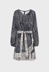 Mayoral Tween Black Print Dress