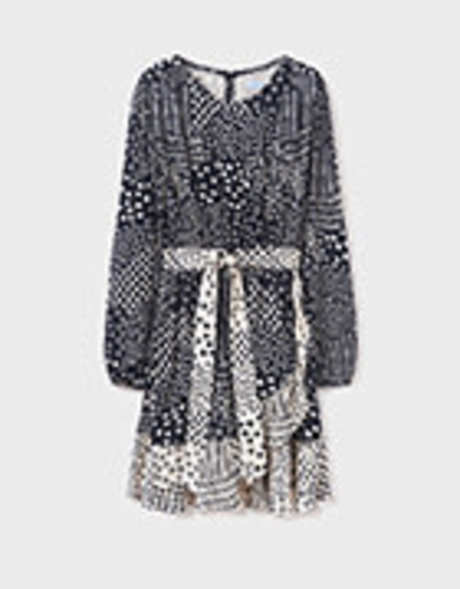 Mayoral Tween Black Print Dress