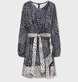 Mayoral Tween Black Print Dress