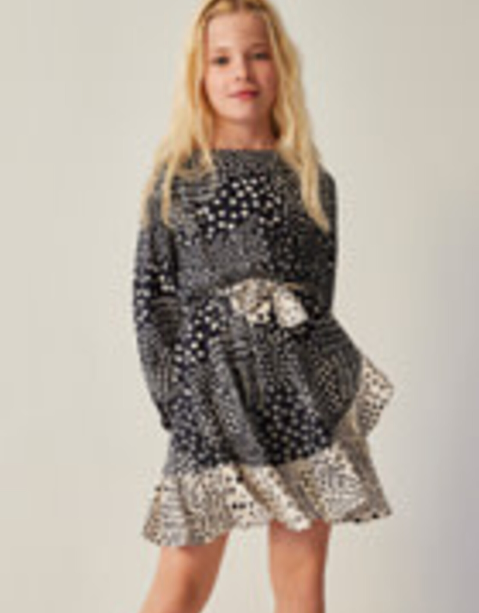 Mayoral Tween Black Print Dress