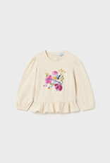 Mayoral Toddler Linen Floral Long Sleeve