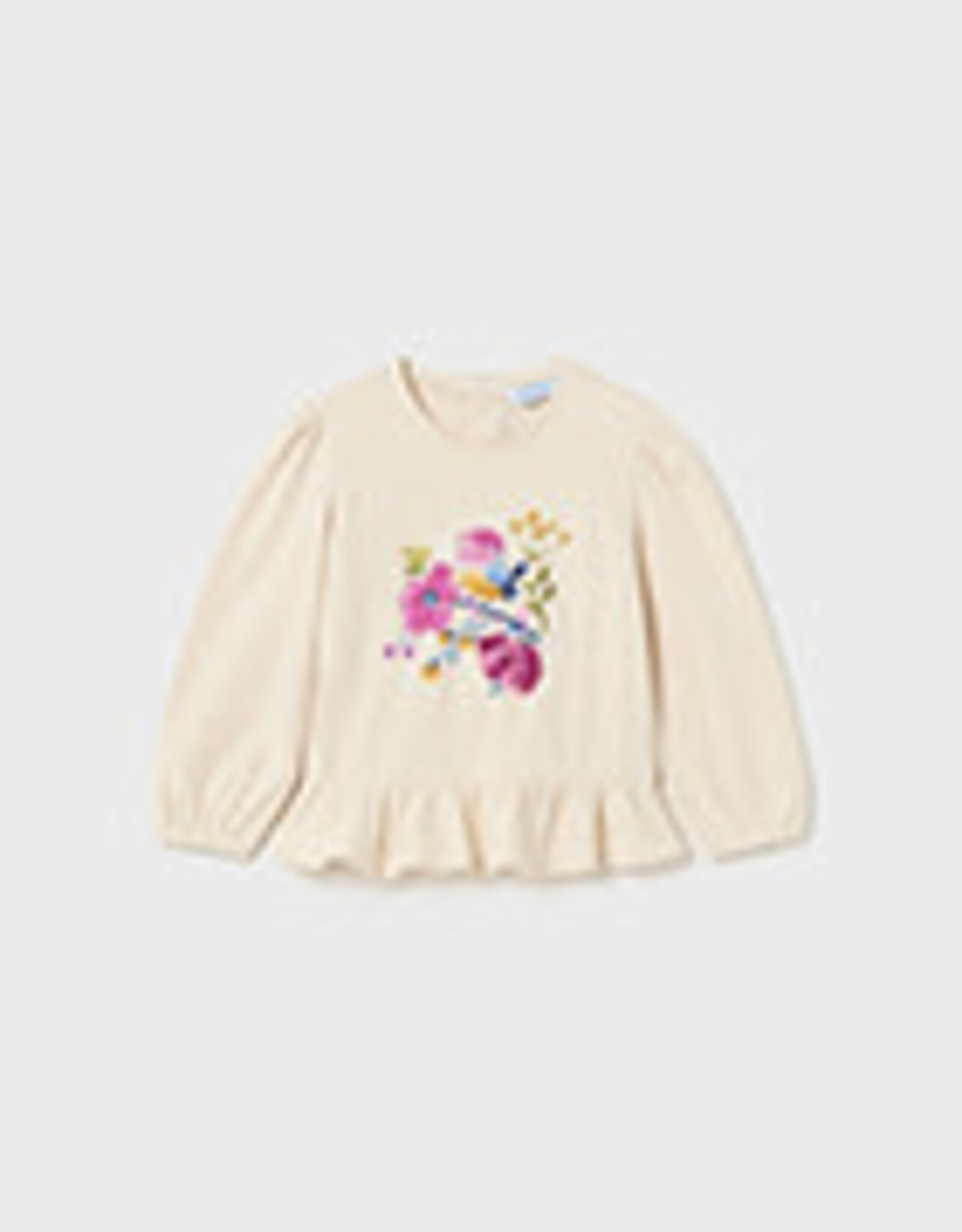 Mayoral Toddler Linen Floral Long Sleeve