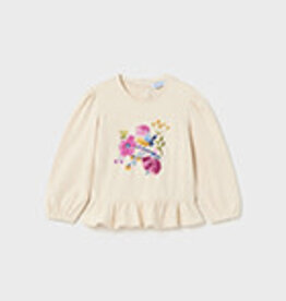 Mayoral Toddler Linen Floral Long Sleeve