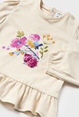 Mayoral Toddler Linen Floral Long Sleeve