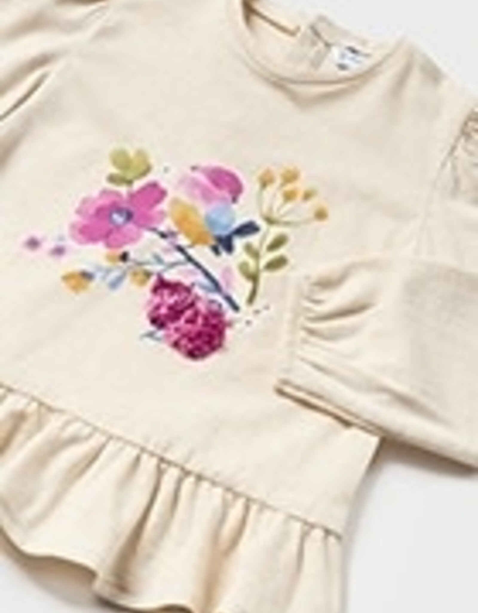 Mayoral Toddler Linen Floral Long Sleeve