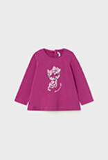 Mayoral Toddler Magenta Kitten Long Sleeve