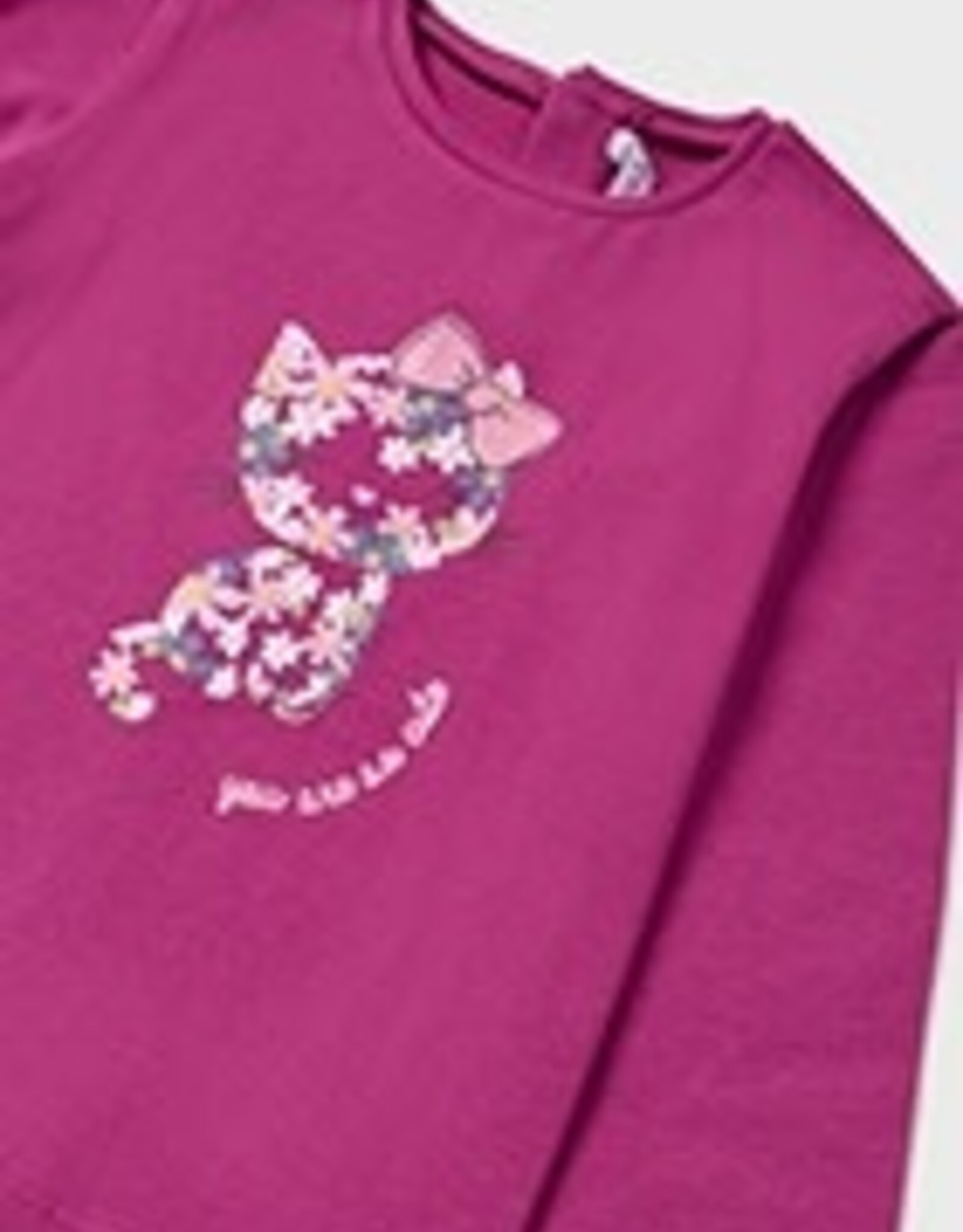 Mayoral Toddler Magenta Kitten Long Sleeve