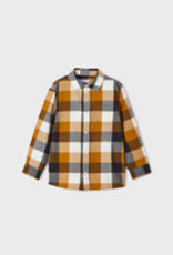 Mayoral Ochre Checked Long Sleeve