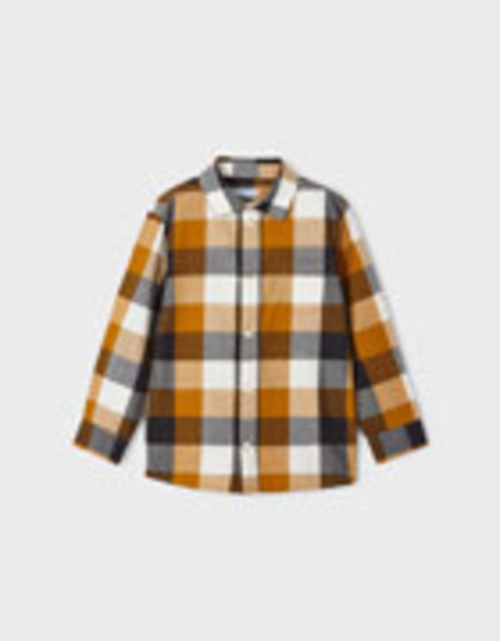 Mayoral Ochre Checked Long Sleeve